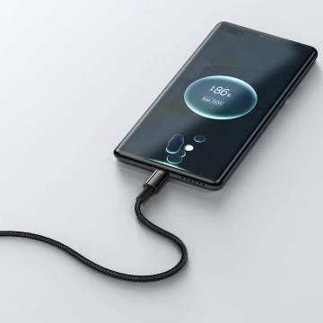 Baseus Tungsten Gold kabel USB-A - USB-C 480Mb/s 100W 1m czarny (CAWJ000001)