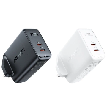 Acefast GaN Wandladegerät (UK Stecker) 2x USB Typ C 50W, Power Delivery, PPS, Q3 3.0, AFC, FCP (A32 UK)