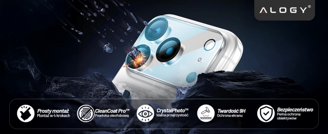 Szkło Ochronne na Obiektyw Aparatu do Apple iPhone 17 Pro Max, Wzmocnione i Odporne na Zarysowania, Precyzyjnie Dopasowane, Alogy Lens Protector Pro+™ – Przezroczyste
