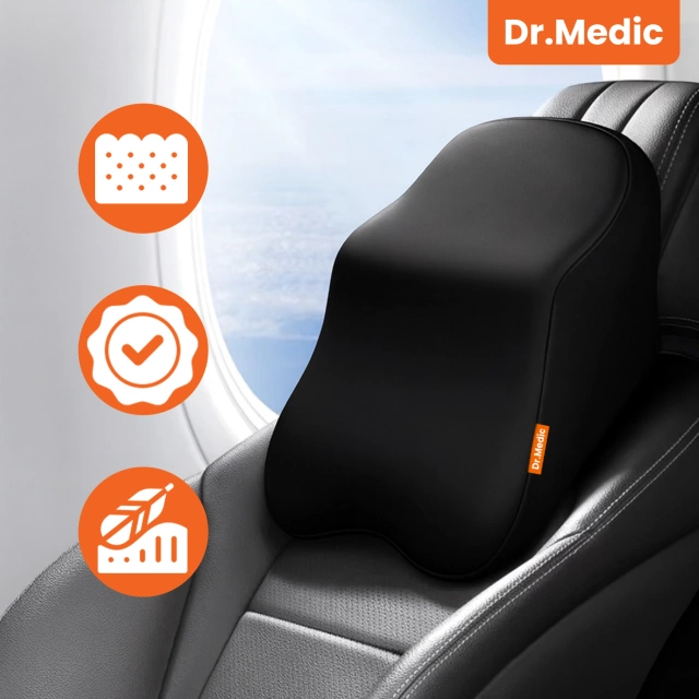 Poduszka do Samochodu pod Głowę Kark Szyję DR.MEDIC ErgoNeck™ Ergonomiczna poduszka na fotel zagłówek krzesło gamingowa do biura auta dla kierowcy pasażera