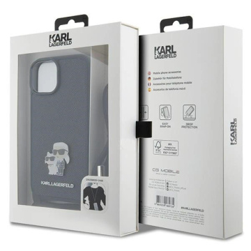 Etui Karl Lagerfeld KLHCP15SSAKCPSK für iPhone 15 6,1" Hardcase Czarny/Black Crossbody Saffiano Metal Pin Karl