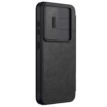 Hülle für Samsung Galaxy S25 Nillkin Qin Pro Schwarz mit Flip