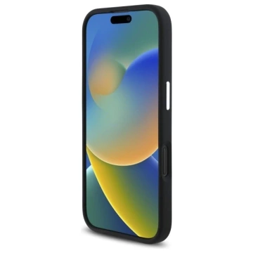 Etui Mercedes do iPhone 16 6.1" Czarny MagSafe Hardcase Silicone Blue Stripe 