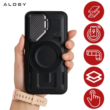 Hülle für Apple iPhone 16 Pro Max Alogy Anti-Shock Hybrid Case für MagSafe Transparent