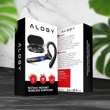 Kabelloses Headset für Bluetooth 4.0-Anrufe, Auto-Headset mit Display V8 Schwarz