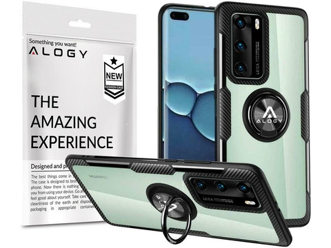 Etui Alogy Ring Holder Clear Armor für Huawei P40 schwarz