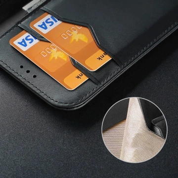 iPhone 16e Dux Ducis Hivo Schutzhülle mit Flip und RFID-Schutz - Schwarz