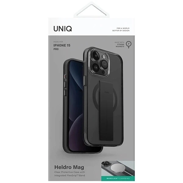 Etui Ochronne do iPhone 15 Pro UNIQ Heldro Mag MagClick Czarne