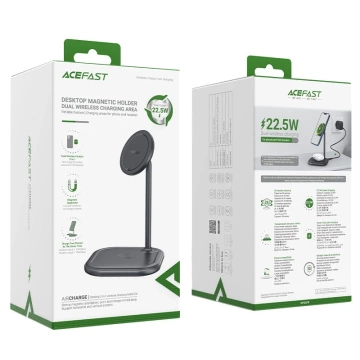 Acefast 15W Qi Kabelloses Ladegerät für iPhone (mit MagSafe) und Apple AirPods Stand Stand Magnethalterung Grau (E6 Grau)