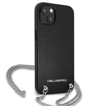Etui Karl Lagerfeld KLHCP13MPMK für iPhone 13 6,1" Hardcase Leder Strukturiert und Kette