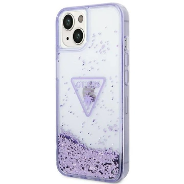Etui Guess GUHCP14MLFCTPU für Apple iPhone 14 Plus 6,7" filial/lila Hardcase Liquid Glitter Palm Collection