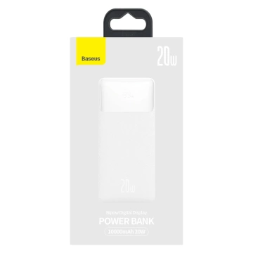 Powerbank z szybkim ładowaniem Baseus Bipow 10000mAh 20W biały (Overseas Edition) + kabel USB-A - Micro USB 0.25m biały (PPBD050502)