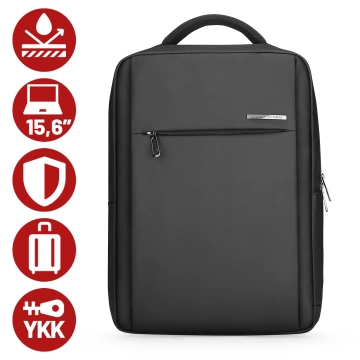 Mark Ryden 15,6" Laptop-Rucksack, Handgepäck, kostenlos, wasserdicht, für Business und Reisen, verstärkt, YKK-Reißverschluss, Oxford-Gewebe, 40 × 30 × 10 cm – Schwarz