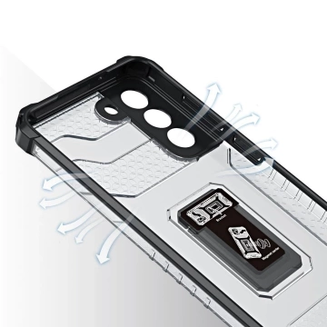 Crystal Ring Case Tough Hybrid Cover Magnethülle für Samsung Galaxy S22 (S22 Plus) rot