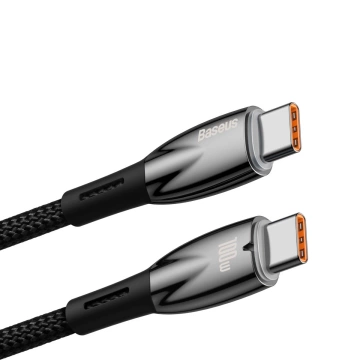 Baseus Glimmer Series kabel do szybkiego ładowania USB-C 480Mb/s PD 100W 1m czarny