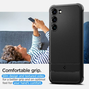 Etui für Spigen Rugged Armor für das Samsung Galaxy S23 Plus Mattschwarz