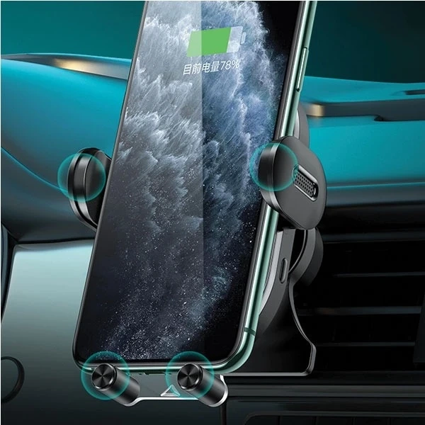 Uchwyt samochodowy do telefonu indukcyjny USAMS US-CD132 15W Automatic do kratki went. CD132ZJ01 czarny/black