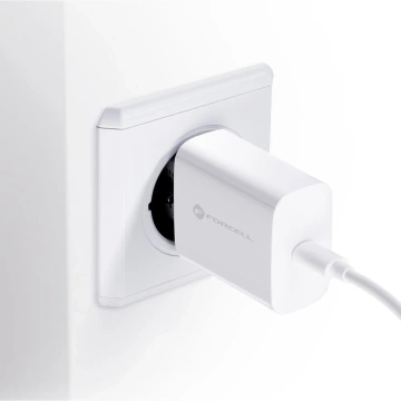 Forcell Schnellladegerät 25W PD QC 4.0 USB-C USB C auf USB C Kabel Weiß