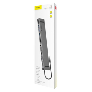 Adapter 11w1 Baseus Enjoyment, HUB USB-C für 2x HDMI, 3x USB 3.0, VGA, RJ45, USB-C PD, SD/microSD, Klinke 3,5mm