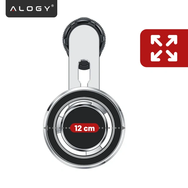 Uchwyt samochodowy MagSafe do iPhone 14 13 12 na kratkę do kratki auta Alogy Airvent car holder Czarny