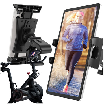 Tablet-Telefonhalter 4,7"-12,9" für eine Stange, ein Stativ, einen Lenker für einen Trainer, ein stationäres Fahrrad, ein Laufband, einen Kopfstützenständer Alogy schwarz