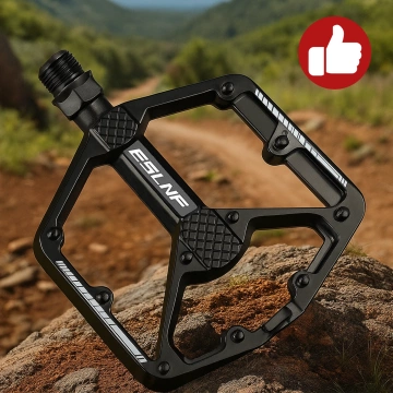 Plattform-Fahrradpedale für MTB-Fahrräder, Aluminium 9/16" Schwarzes Aluminium-Set [2 Stk.]