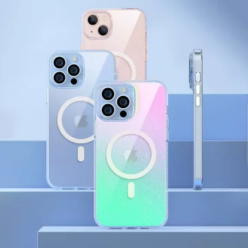 Kingxbar PQY Elegant Series Magnetische Hülle für iPhone 13 Pro Gehäusedeckel Weiß (MagSafe-kompatibel)