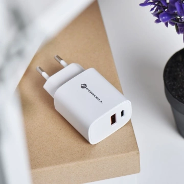FORCELL F-ENERGY Wandladegerät Typ C USB A PD QC4.0 3A 30W Weiß