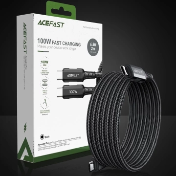 Acefast Kabel USB Typ C - USB Typ C 2m, 100W (20V / 5A) schwarz (C4-03 Black)