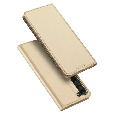 Dux Ducis Skin Pro Schutzhülle für Samsung Galaxy S23 Flip Card Wallet Stand Gold