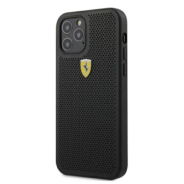 Etui für das Telefon Ferrari iPhone 12 Pro Max 6,7" Czarny/Black Hardcase On Track Perforated