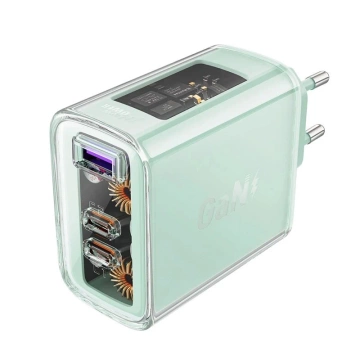 Acefast A45 GaN 65W 3-Port Ladegerät (1xUSB, 2xUSB-C) grün