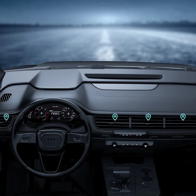 Joyroom samochodowy uchwyt magnetyczny bezprzewodowa indukcyjna ładowarka Qi 15W (kompatybilna z MagSafe do iPhone) na kratkę nawiewu srebrny (JR-ZS291)