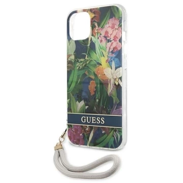 Guess GUHCP13SHFLSB iPhone 13 mini 5,4" niebieski/blue Hardcase Flower Strap