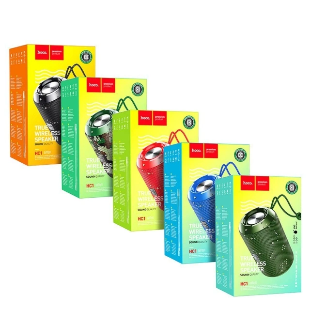 Hoco przenośny głośnik Bluetooth 5.2 5W, 1200 mAh, FM/TF/AUX – czarny