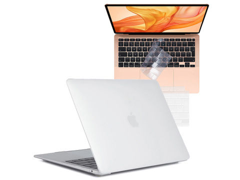 Etui Alogy Hard Case mat do Apple MacBook Air 13 M1 2021 Biały + Nakładka na klawiaturę