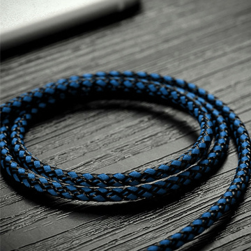 Kabel Audio 2x Mini Jack - Jack 3.5mm długi przewód AUX Oplot mocny 1.5m Niebieski