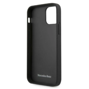 Mercedes MEHCP12LCDOBK Schutzhülle für Apple iPhone 12 Pro Max 6.7" schwarz/schwarz Hardcase Leder perforierter Bereich