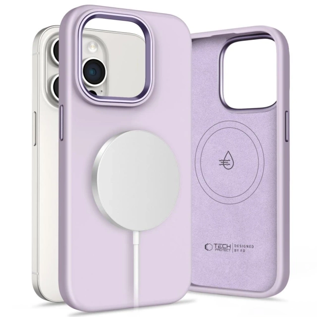 Etui do iPhone 15 Pro Max Tech-Protect Silicone Pure MagSafe Mauve