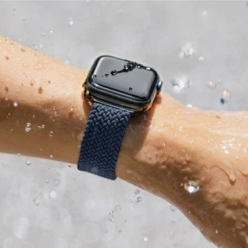 Pasek UNIQ Aspen do Apple Watch 40/38/41 mm Serie 4/5/6/7/8/SE/SE2 Geflochten Szary/Granitgrau