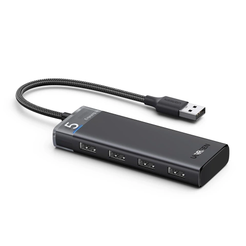 HUB Ugreen CM653 4x USB-A 3.0 5Gb/s zasilanie LED Czarny