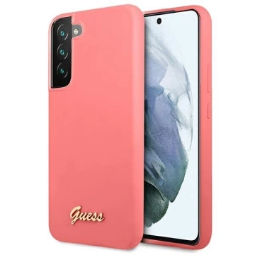 Ratet mal, GUHCS22MLSLMGFU S22 S906 fuksja/fuchsia Hardcase Silikonschrift Metalllogo
