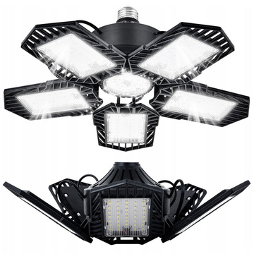 LED-Werkstatt-Deckenleuchte Halogenlampe mit Blenden E27 50W Garage schwarz