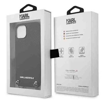 Etui Karl Lagerfeld KLHCP13MPMK für iPhone 13 6,1" Hardcase Leder Strukturiert und Kette
