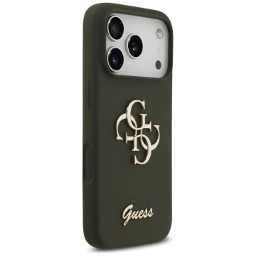 Etui Guess Silicone Big 4G Script do iPhone 17 Pro Max Khaki