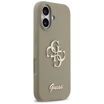 Etui Guess do iPhone 17 Silicone Big 4G Script Brown