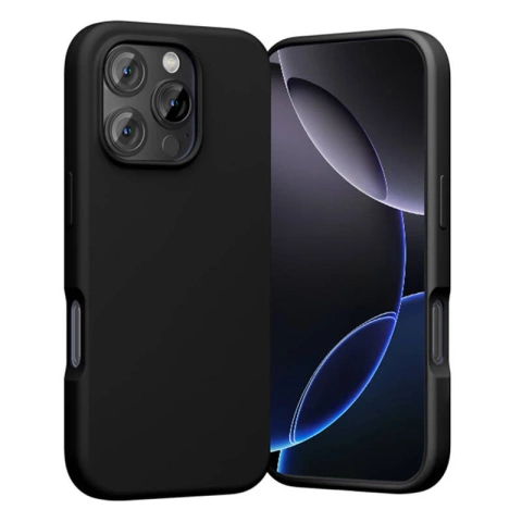 iPhone 16 Pro Vention MagSafe Silikon Schutzhülle Schwarz