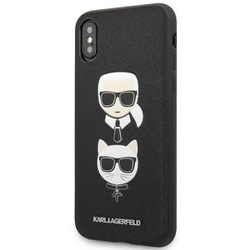 Etui Karl Lagerfeld KLHCI65SAKICKCBK do iPhone XS Max hardcase Saffiano Karl&Choupette Head