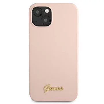 Ratet mal, GUHMP13MLSLMGLP iPhone 13 6,1" jasnoróżowy/hellrosa Hardcase Silikonschrift Gold Logo Magsafe