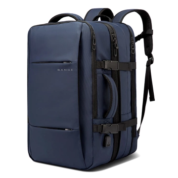 Bange wasserdichter Rucksack für 15,6-Zoll-Laptop, Stadtreisender, 45 x 30 x 16 cm, für Arbeit, Flugzeug, Herren, Damen, mit USB-Anschluss Schwarz